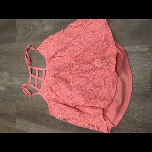 Pink lace top
